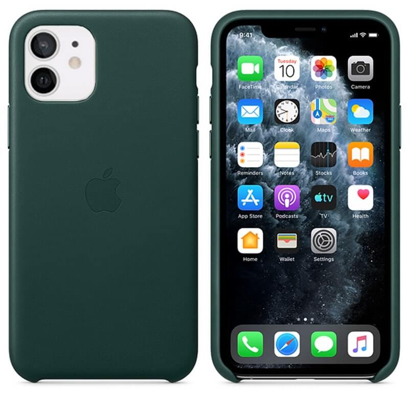 iPhone 11 Leather Case - Green