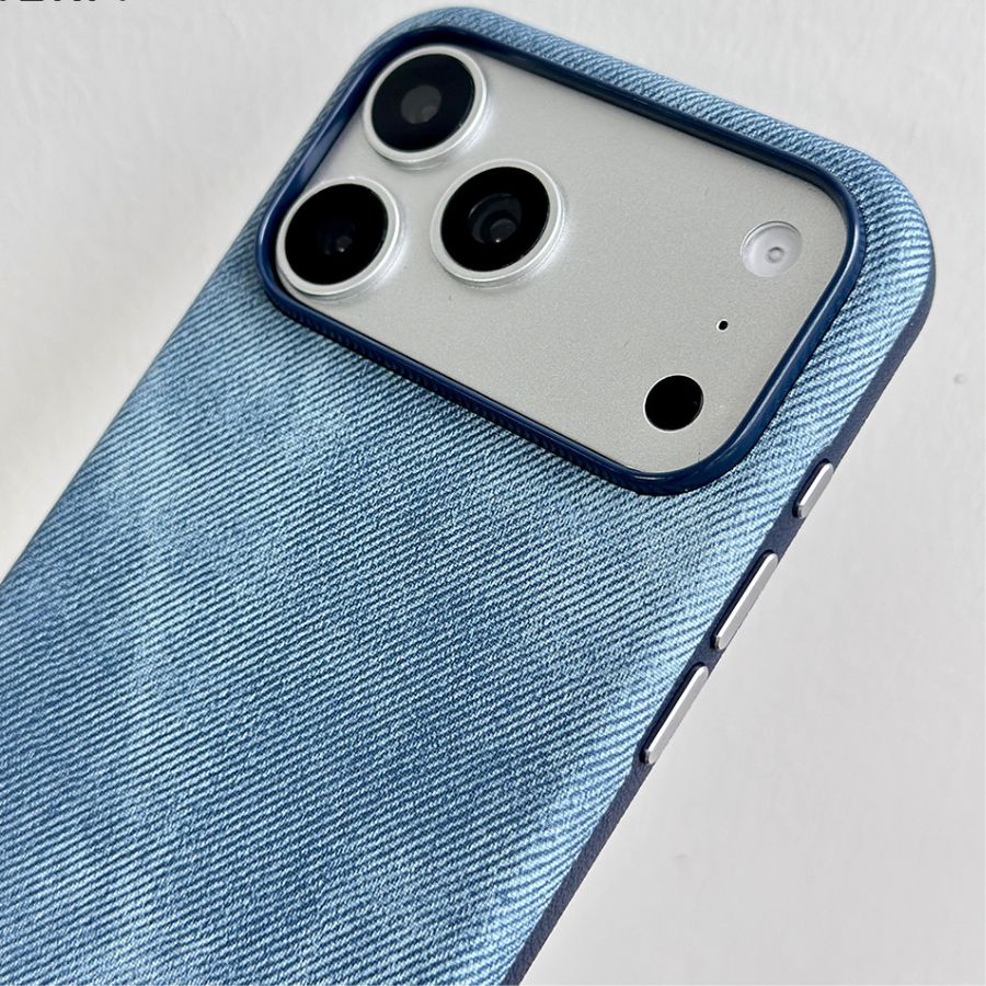 Denim Blue Fabric Case For iPhone