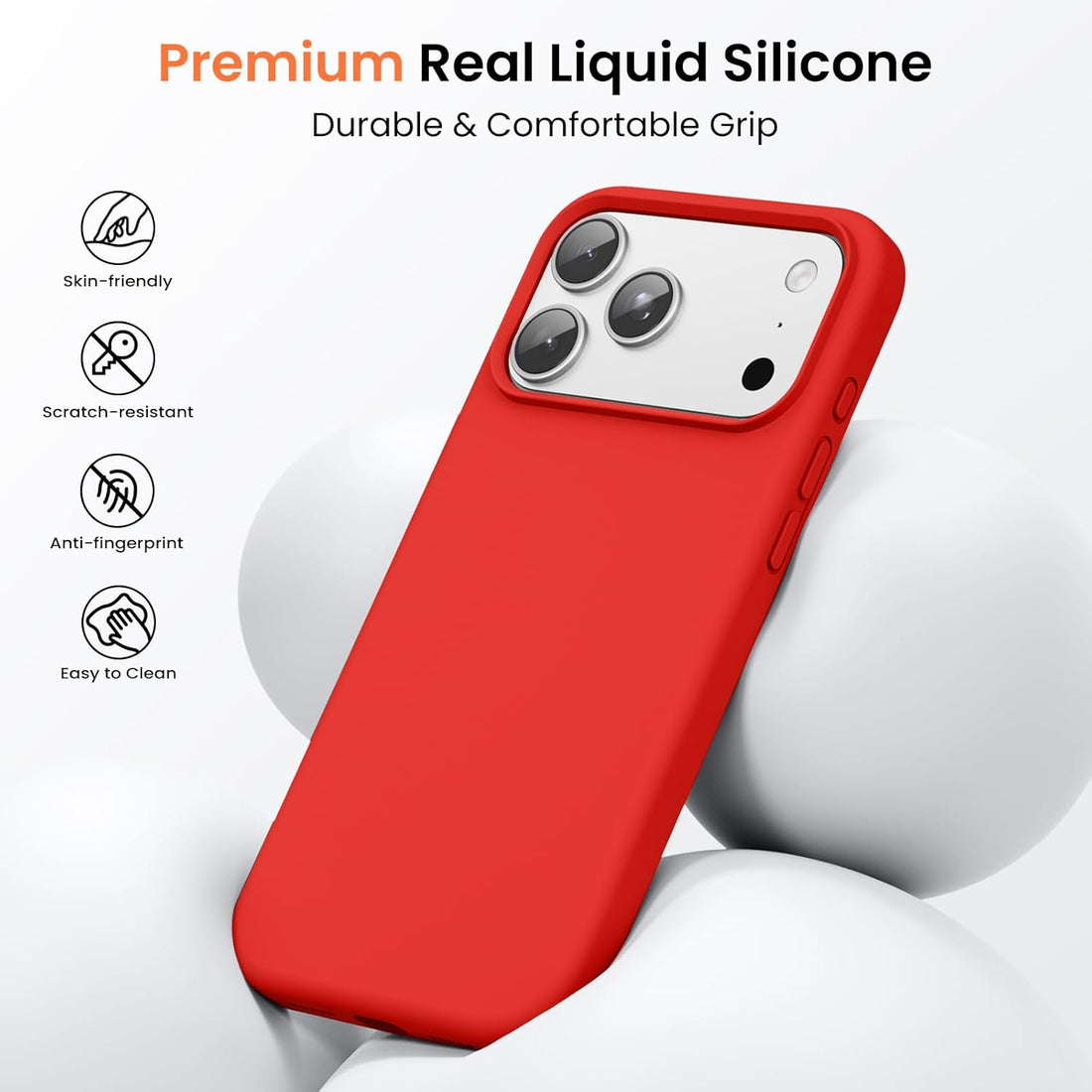 iPhone 17 Pro Max Silicone Case - Red