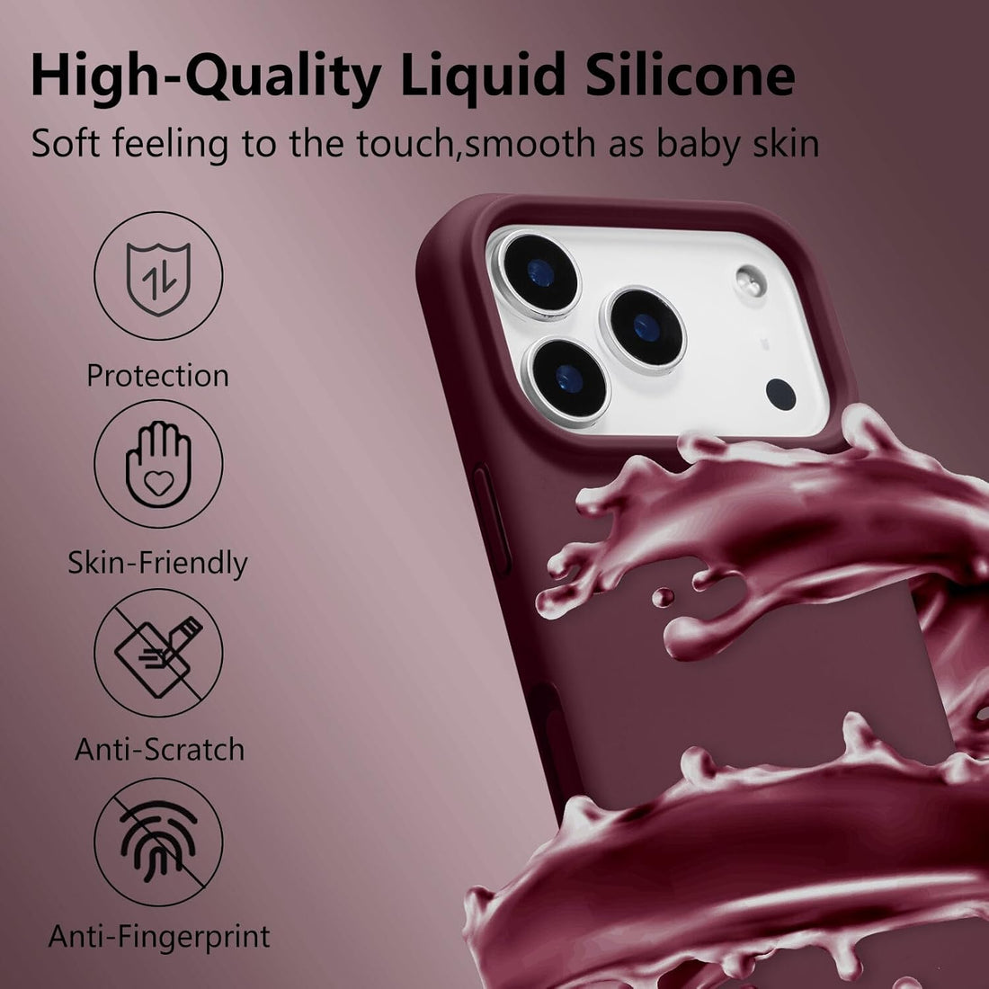 iPhone 17 Pro Max Silicone Case - Plum