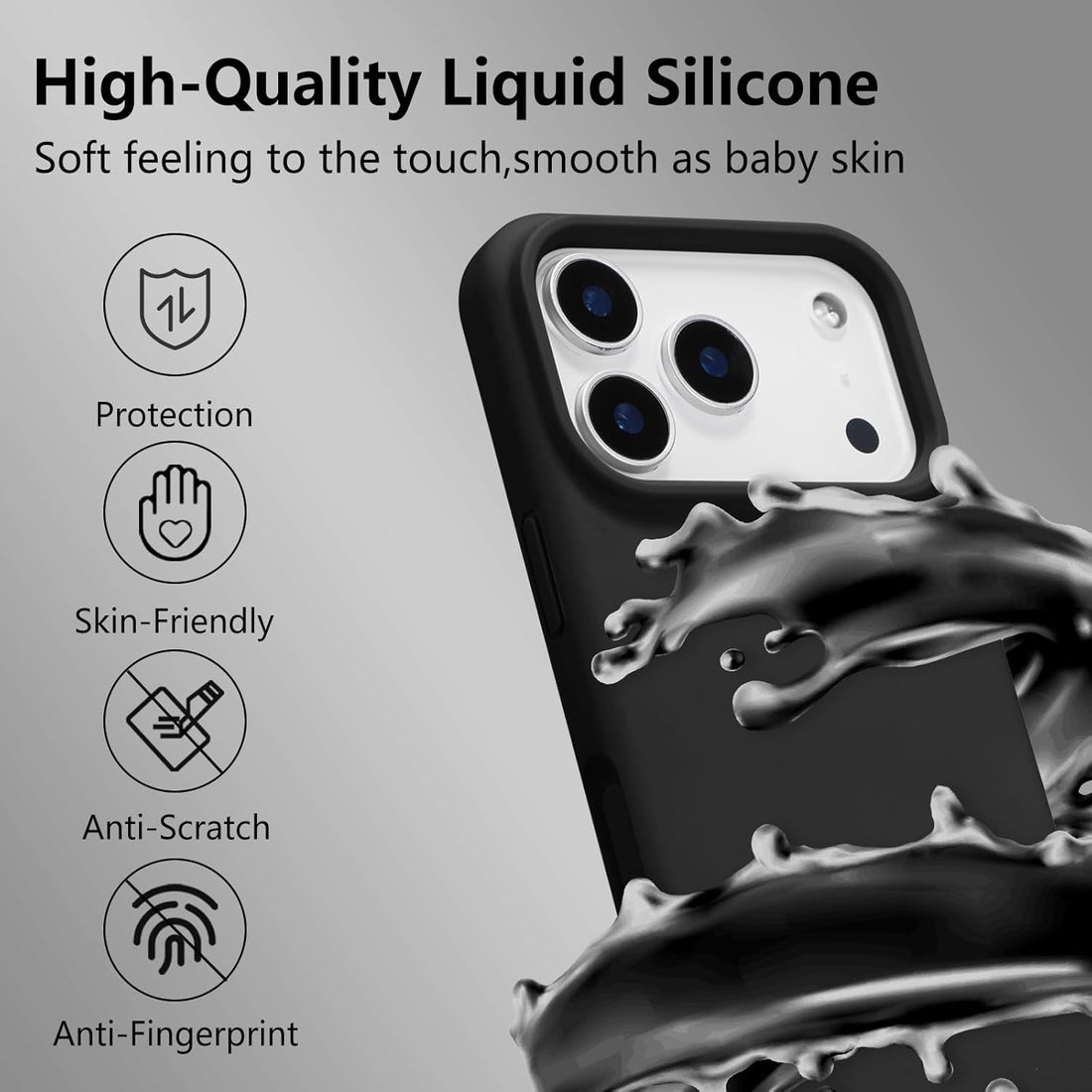 iPhone 17 Pro Max Silicone Case - Black