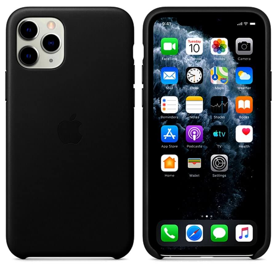 iPhone 11 Pro Max Leather Case - Black